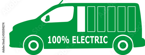 100% Electric Van Logo PSA Solid Green
