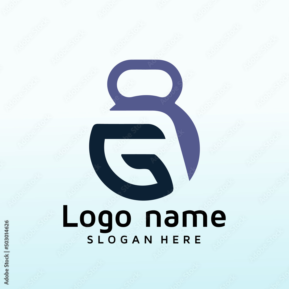 modern logo to encourage exercise letter GF logo modern logo to encourage exercise letter GF logo
