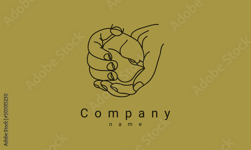 chick logo in fist, suitable for farm, food and some other companies
