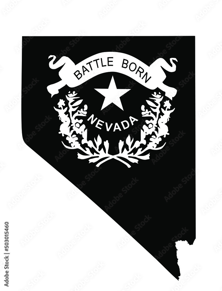 Nevada vector map and flag vector silhouette illustration isolated on ...