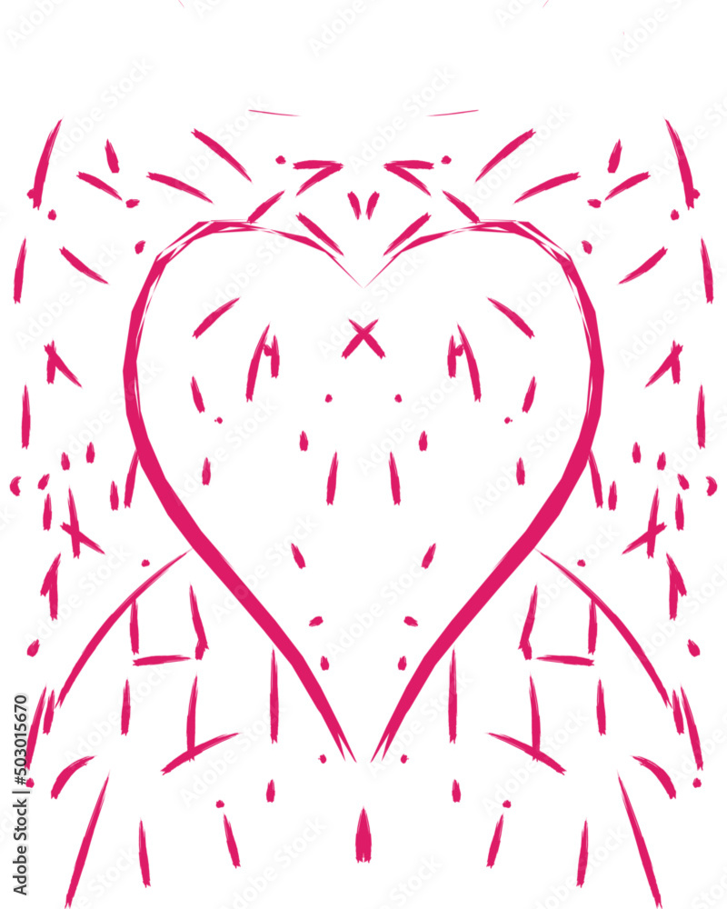 grapic love icon vector illustration with doodle line concept
