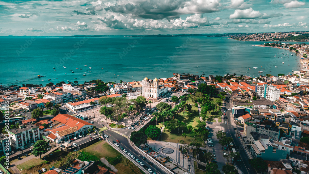 Obraz premium Igreja Católica Nosso Senhor do Bonfim Itapagipe Salvador Brasil Arquitetura Colonial Sacra Fé Fitinhas Patrimônio Histórico Brasileiro Mundial