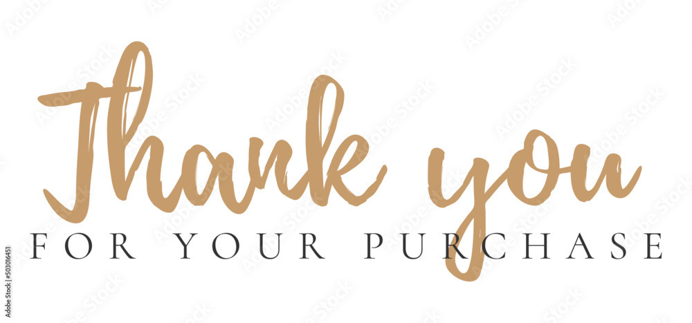 Thank you for your purchase card design for online buyers illustration ...