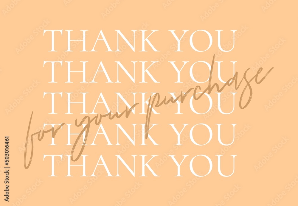 Thank you for your purchase card design for online buyers illustration ...