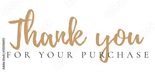Thank you for your purchase card design for online buyers illustration vector. vector thank you handwritten inscription. hand drawn lettering. Thank you calligraphy. Thank you card.