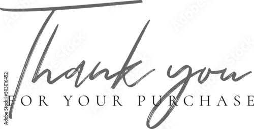 Thank you for your purchase card design for online buyers illustration vector. vector thank you handwritten inscription. hand drawn lettering. Thank you calligraphy. Thank you card.