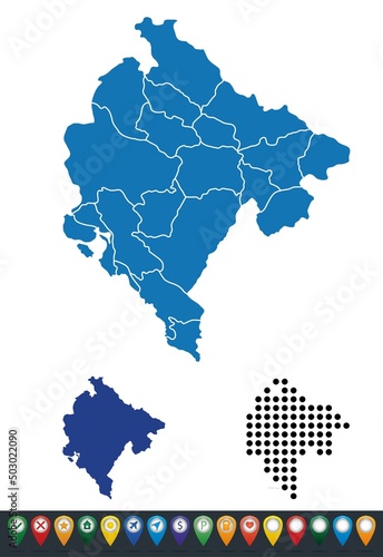 Set maps of Montenegro country
