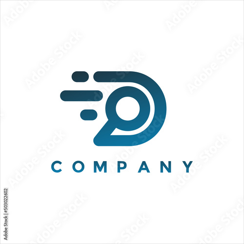 Modern letter D data logo illustration design
