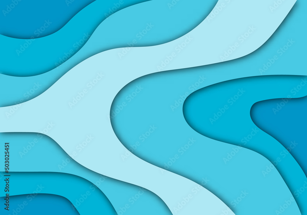 Stylish Modern 3D Paper Cut Art Template with Abstract Curve Shapes Background for Flyer, Banner, Presentation and Poster