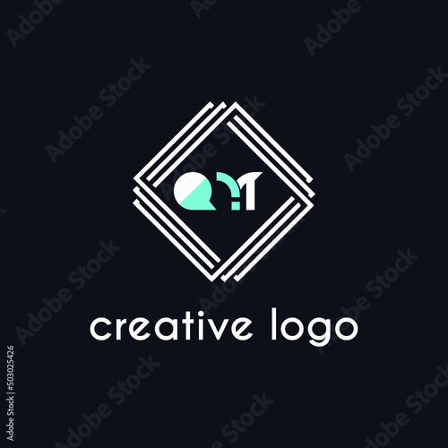 creative letter qm for logo company design photo