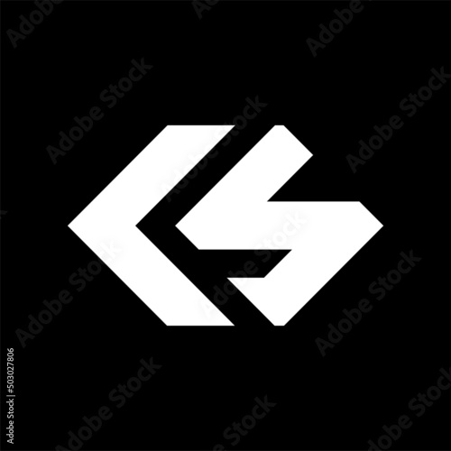 Hexagon shaped letter cs logo, simple geometric logo