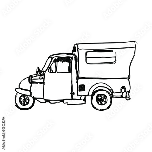 Bemo Icon of the old Jakarta public transportation. (Bemo is a motorized three-wheeled transportation)