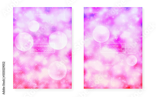 Rainbow Background. Light Iridescent Template. Minimal Design. Space Graphic. Violet Soft Pattern. Dynamic Flyer. Science Dots. Minimalist Fluid. Blue Rainbow Background © Holo Art