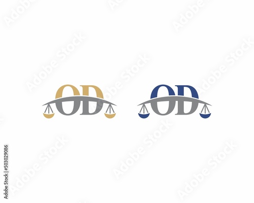 Letters OD Logo With Scale of Justice Logo Icon 001