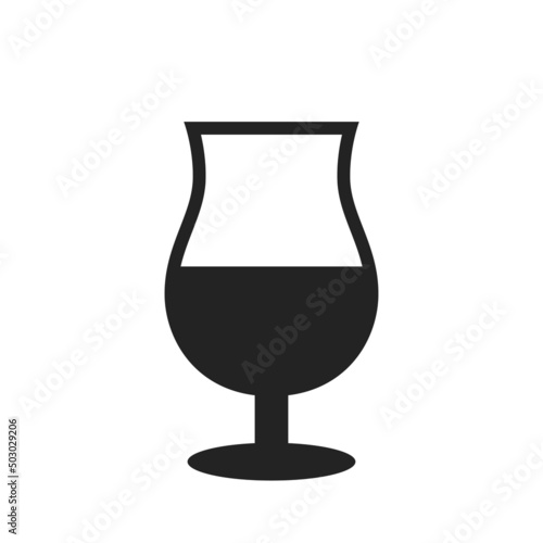 pina colada glass icon. summer and exotic cocktail symbol