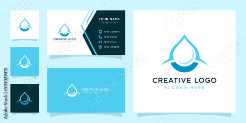 Vector graphic of water drop logo design template
