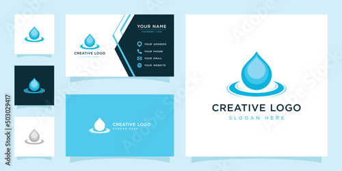 Vector graphic of water drop logo design template