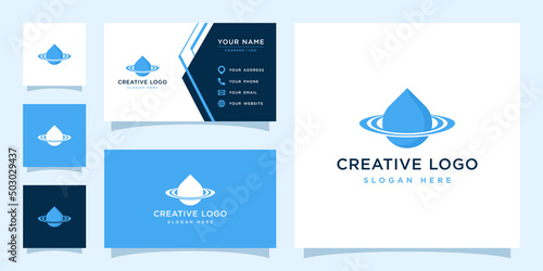 Vector graphic of water drop logo design template