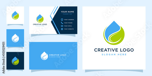 Vector graphic of water drop logo design template