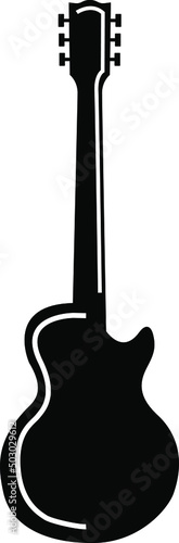 Isolated icon, shape electric guitar outline Les Paul