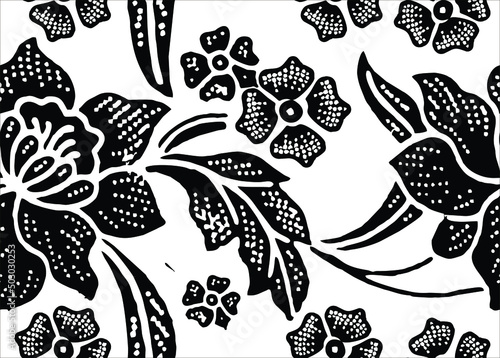 Indonesian batik motifs with very distinctive plant patterns