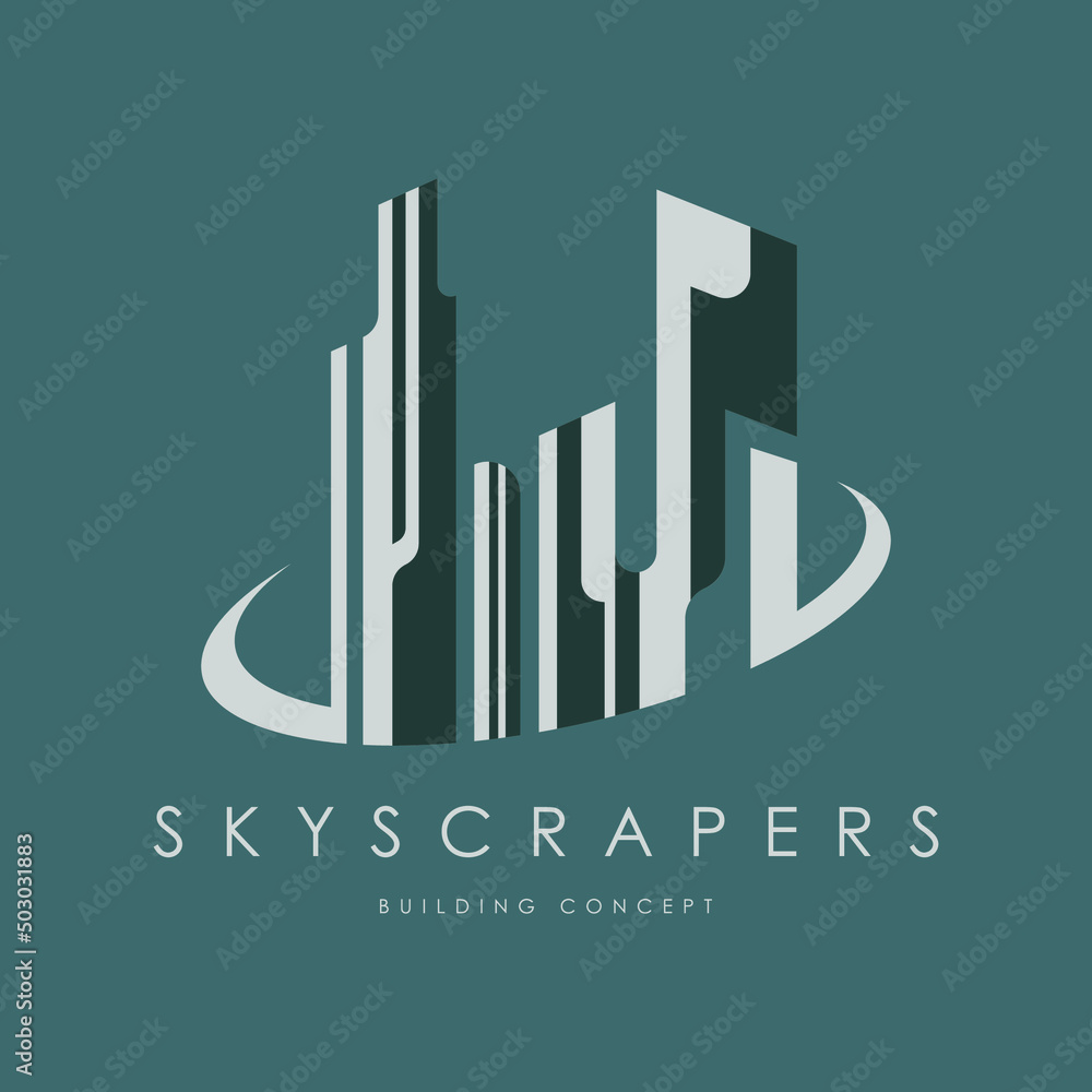 Skyscraper Logo Design Concept Vector. Building Logo Design template