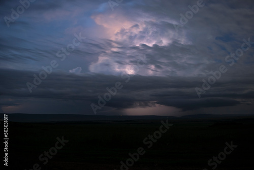 Thunderstorm over the Great Rift Valley in the Maasai Mara  Kenya.
