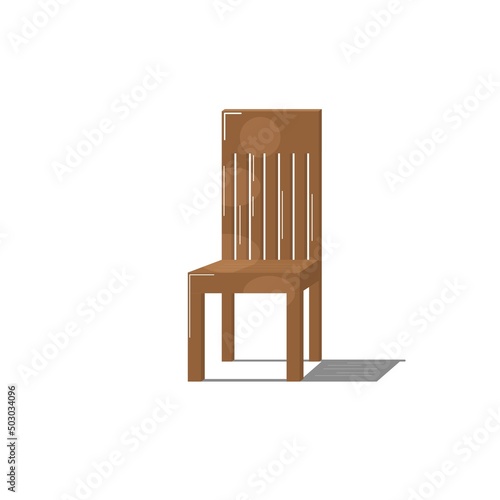 illustration of a high wooden chair, can be used to complete an illustration of the contents of the house