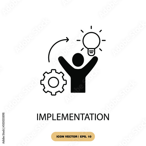 implementation icons symbol vector elements for infographic web