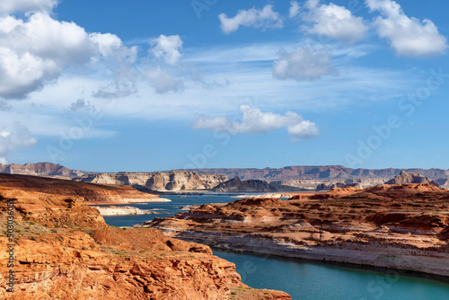Colorado river with Lake Powell in Arizona during summer