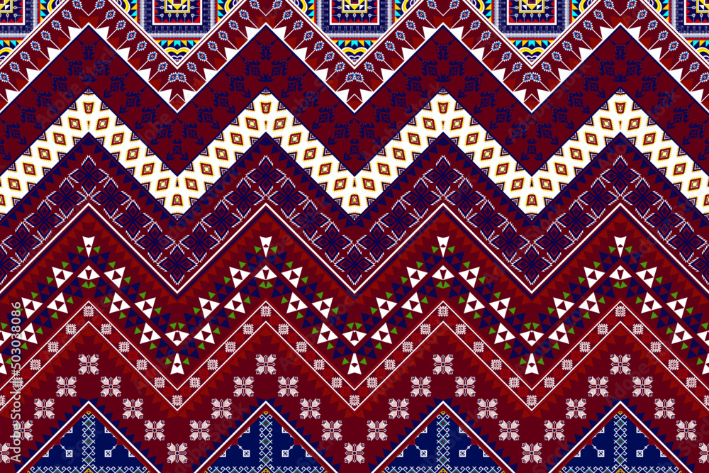 Ikat geometric abstract ethnic pattern design. Aztec fabric carpet mandala ornaments textile decorations wallpaper. Tribal boho native ethnic turkey traditional embroidery vector background 