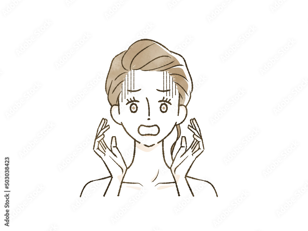 ショックを受けている女性 ショックを受けている女性