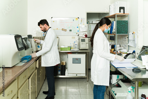 Scientists working at a research lab