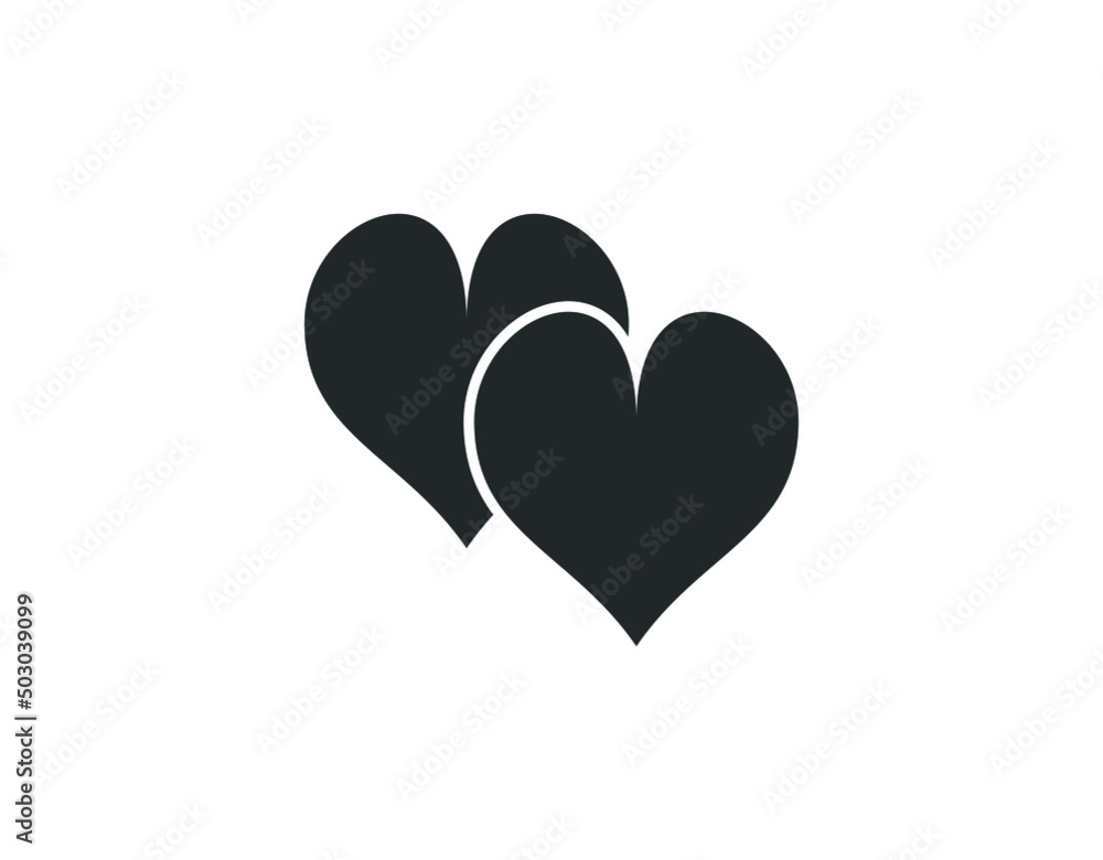 Set of Heart icon vector illustration template. Heart icon design collection. Love vector design isolated on white background.