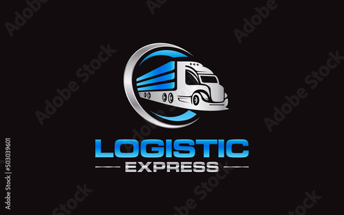Illustration graphic design of express logistic transportation concept logo design template