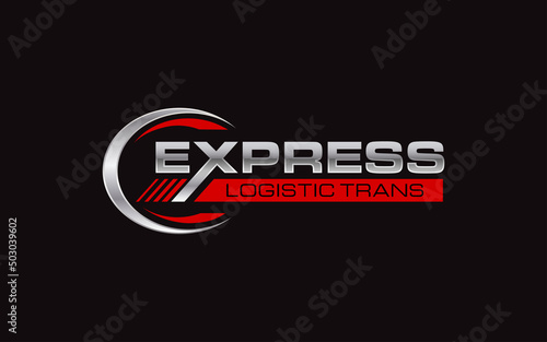 Illustration graphic design of express logistic transportation concept logo design template