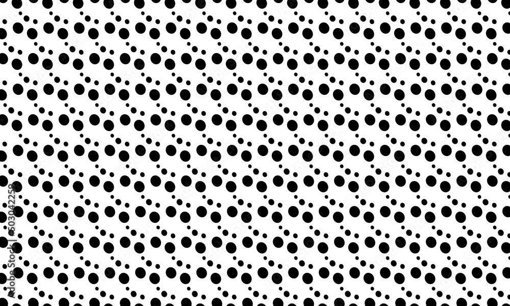 Simple seamless pattern in polka dot style. Black and white print for textiles. Brush strokes drawn in ink by hand. Vector illustration