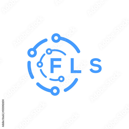 FLS technology letter logo design on white  background. FLS creative initials technology letter logo concept. FLS technology letter design.