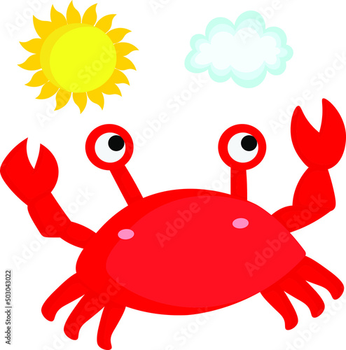 Cute little crab vector clipart