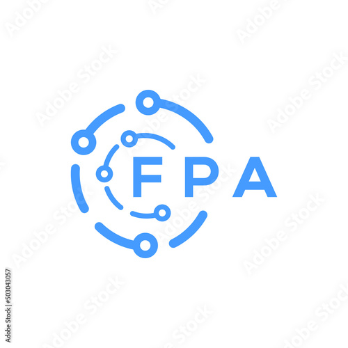 FPA technology letter logo design on white background. FPA creative initials technology letter logo concept. FPA technology letter design. 