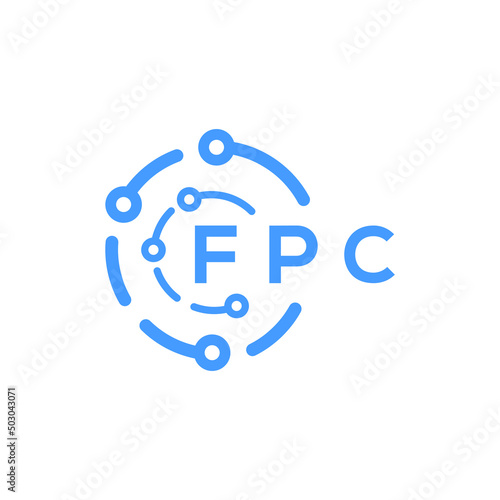 FPC technology letter logo design on white background. FPC creative initials technology letter logo concept. FPC technology letter design. 