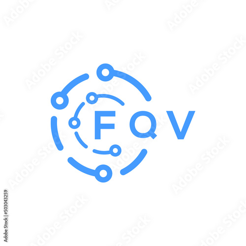 FQV technology letter logo design on white  background. FQV creative initials technology letter logo concept. FQV technology letter design.  © Faisal