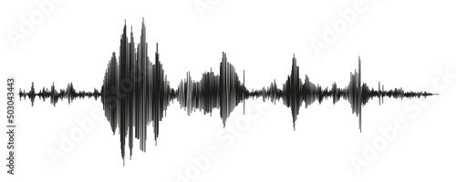 Seismograph measurement or lie detector graph. Seismic measurements with data record. Vector illustration isolated in white background