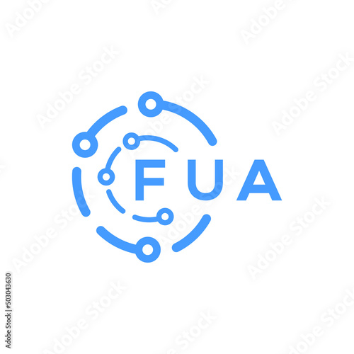 FUA technology letter logo design on white background. FUA creative initials technology letter logo concept. FUA technology letter design. 