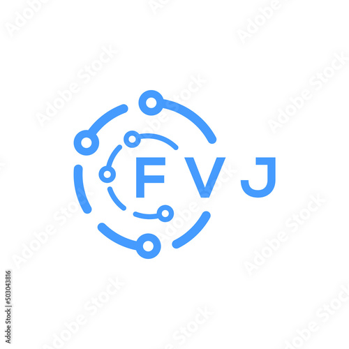 FVJ technology letter logo design on white background. FVJ creative initials technology letter logo concept. FVJ technology letter design. 