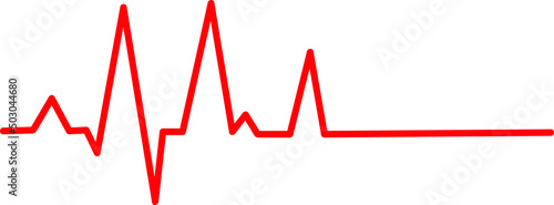 Red pulse on white background. Heartbeat pulse flat vector icon. Heart line. Vector cardiogram health medical heartbeat pulse