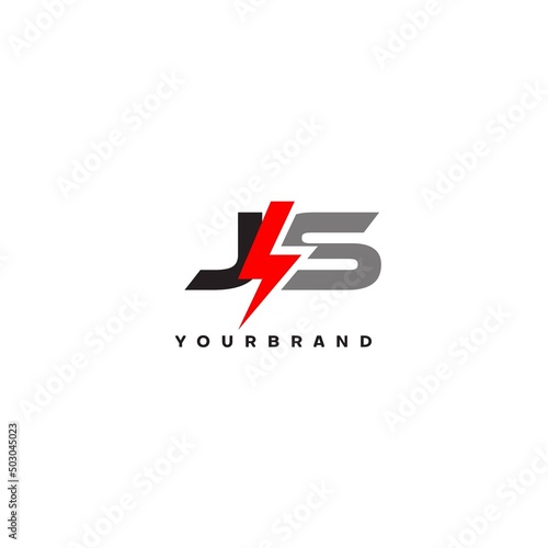 Letter JS logo combined with lightning icon shape