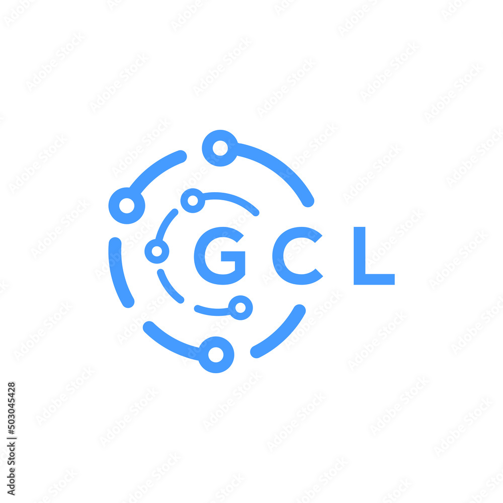 GCL technology letter logo design on white  background. GCL creative initials technology letter logo concept. GCL technology letter design.