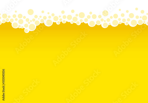 Beer with foam and bubbles background have blank space. Soft drinks background vector template.
