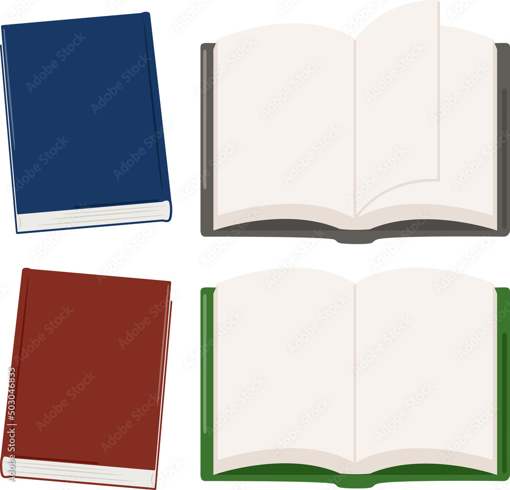 Obraz premium 無地のハードカバーの本のイラストセット